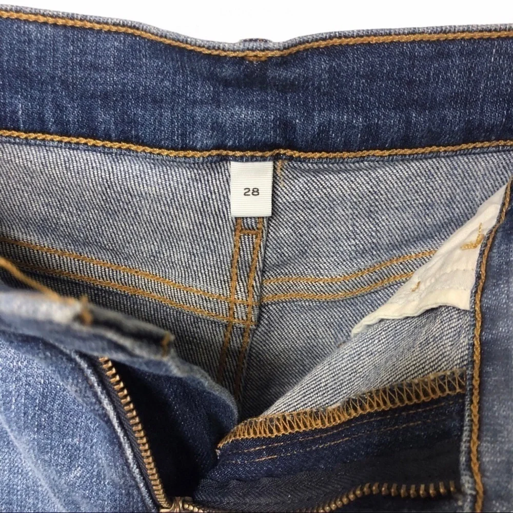 Frame Cleo Tux Stripe Fray Hem Denim Jean Shorts Size 28 Cut Off Shorts … - Picture 9 of 10